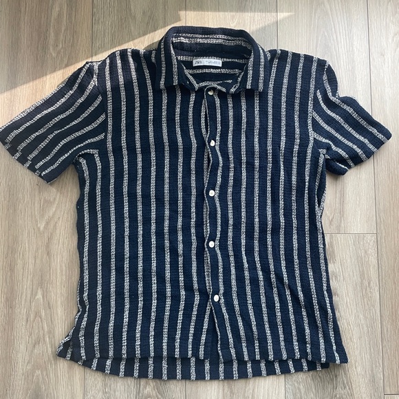 Men’s Zara Striped Button Up Shirt - Picture 1 of 2